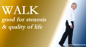 Pflugerville Wellness Center encourages walking and guideline-recommended non-drug therapy for spinal stenosis, reduction of its pain, and improvement in walking.