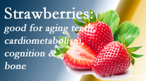 Pflugerville Wellness Center shares recent studies about the benefits of strawberries for aging teeth, bone, cognition and cardiometabolism.