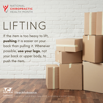 Pflugerville Wellness Center advises lifting with your legs.