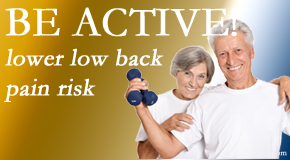 Pflugerville Wellness Center shares the relationship between physical activity level and back pain and the benefit of being physically active.  