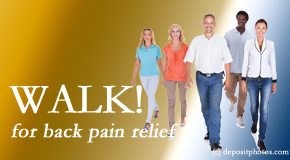 Pflugerville Wellness Center urges Pflugerville back pain sufferers to walk to ease back pain and related pain.