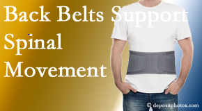 Pflugerville Wellness Center offers backing for the benefit of back belts for back pain sufferers as they resume activities of daily living.