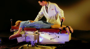 This is a picture of Cox Technic chiropratic spinal manipulation as performed at Pflugerville Wellness Center.